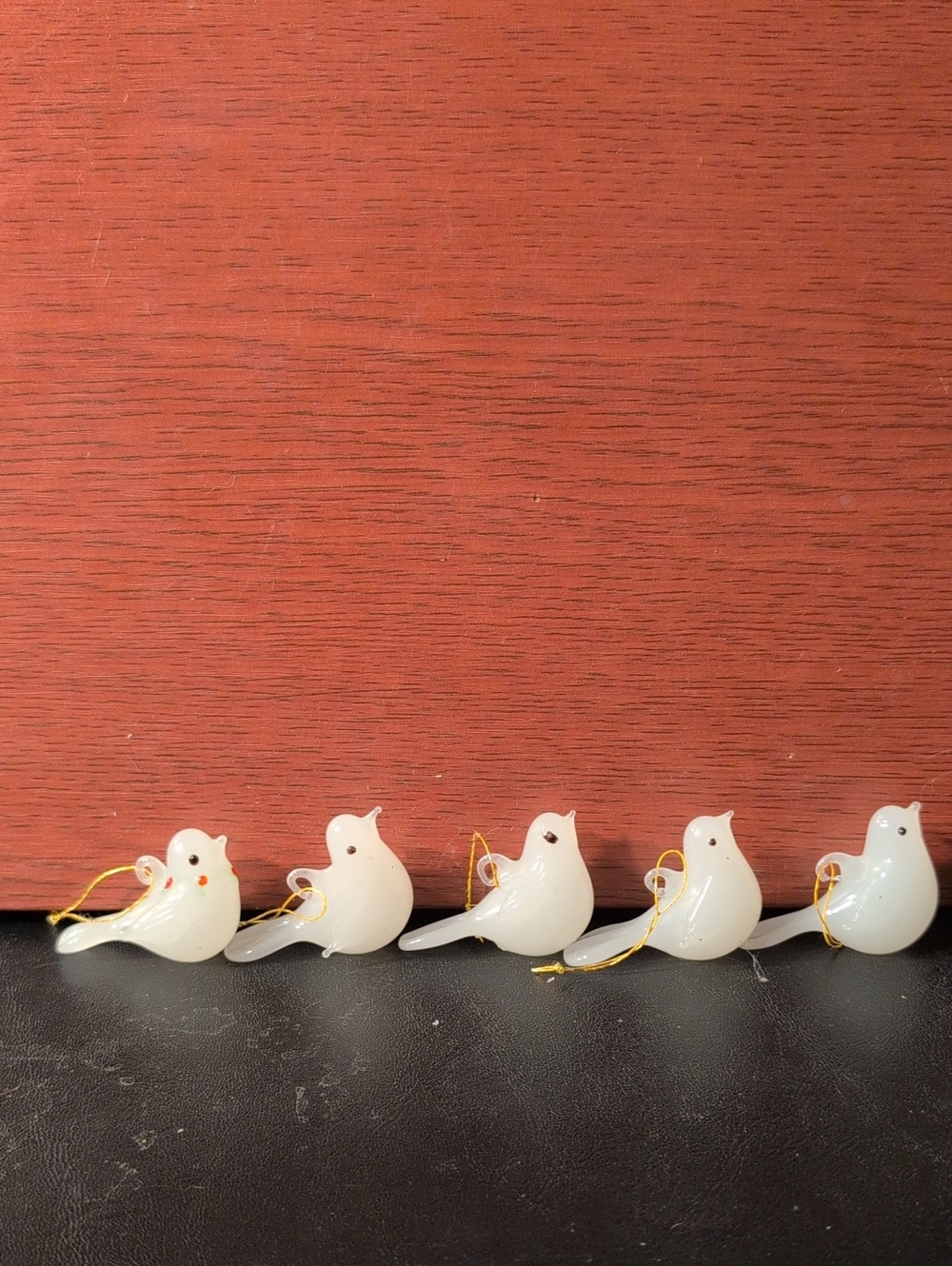 Blown Glass Bird Christmas Ornaments Set Of 5